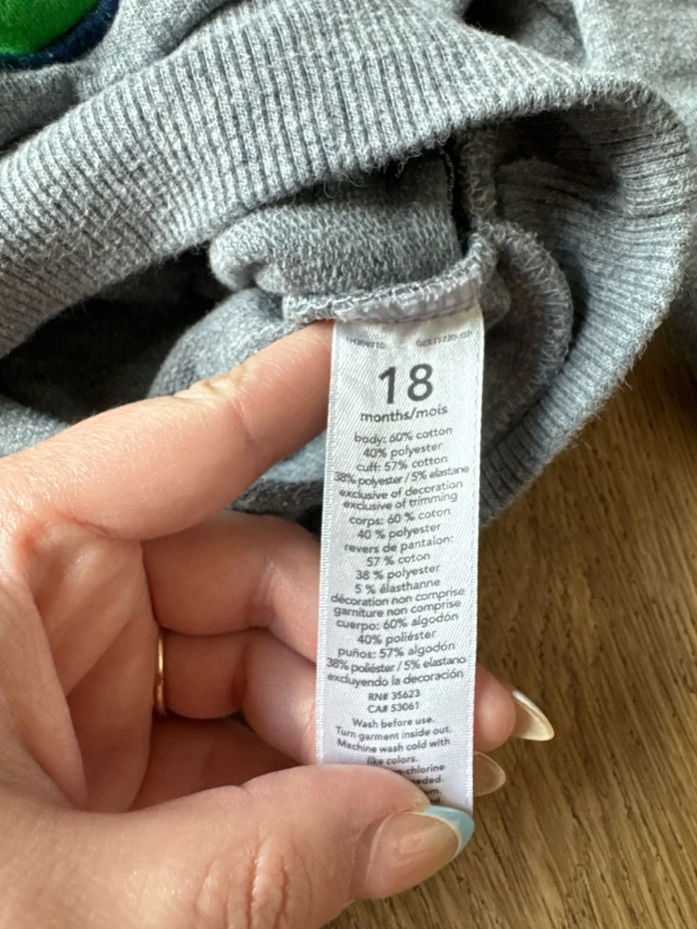 Carter's Gray Sweatshirt with Green Alligator Graphic